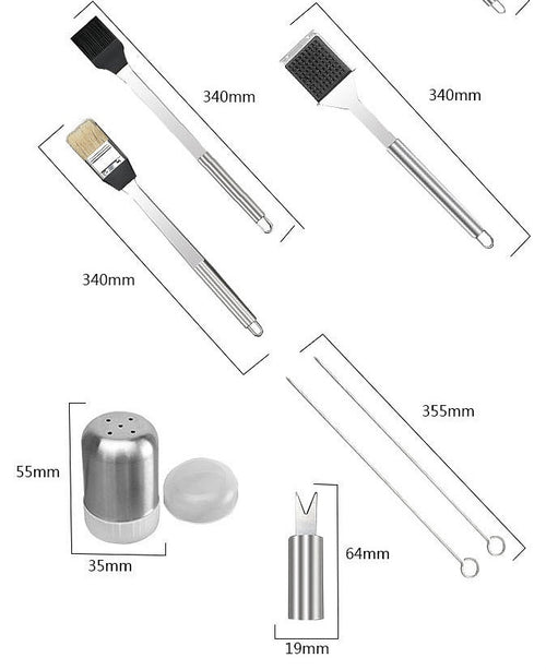 10-Piece BBQ Grilling Utensil Set