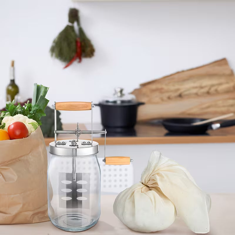 6-Piece Manual Butter Churner Mason Jar Set