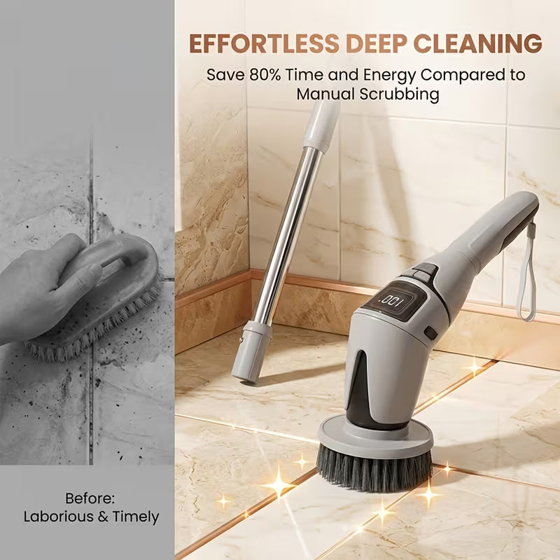 Electric Spin Scrubber with Telescopic Rod