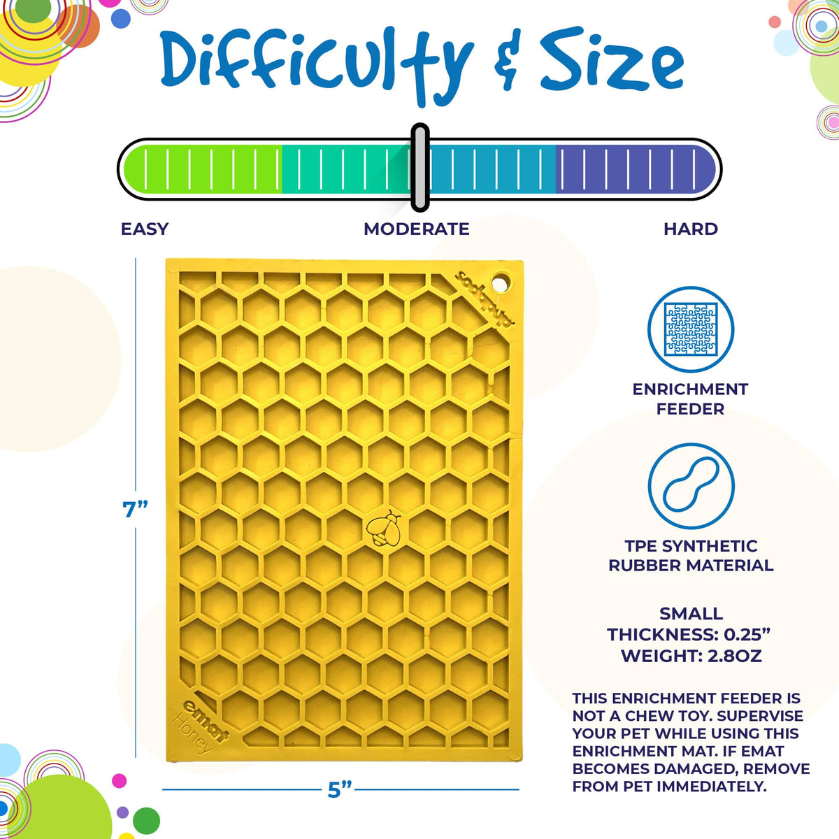 Honeycomb eMat - Enrichment Lick Mat for Dogs and Cats | eMat Enrichment Toy for Anxiety Relief | SodaPup
