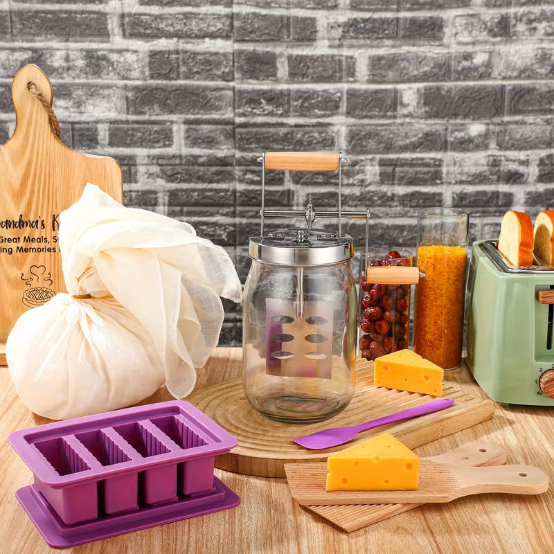 6-Piece Manual Butter Churner Mason Jar Set
