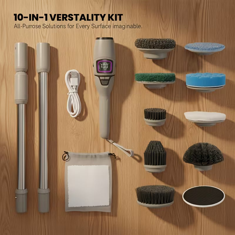 Electric Spin Scrubber with Telescopic Rod