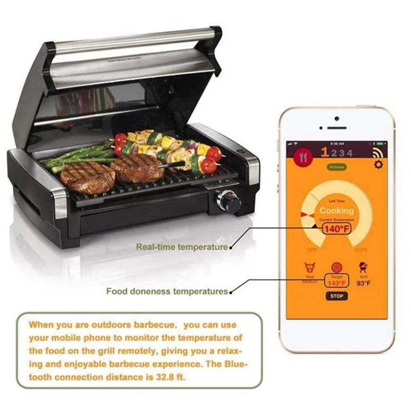 Digital Probe Meat Thermometer Kitchen Wireless Cooking BBQ Food Thermometer Bluetooth Oven Grill Thermometer Probe Barbecue