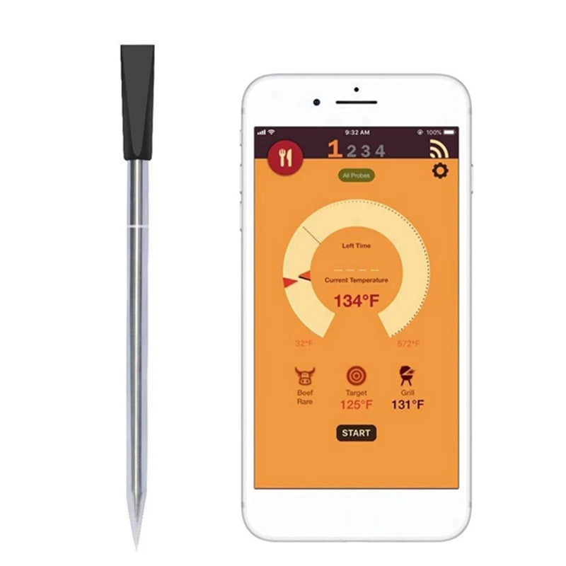 Digital Probe Meat Thermometer Kitchen Wireless Cooking BBQ Food Thermometer Bluetooth Oven Grill Thermometer Probe Barbecue