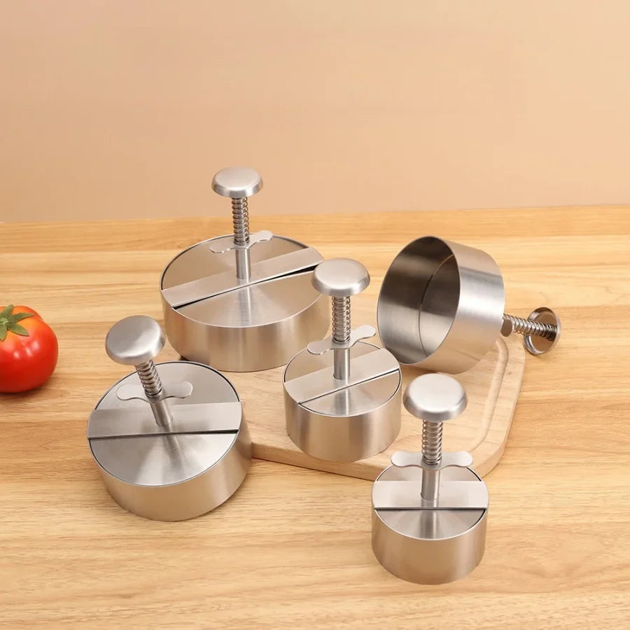 Hamburger Patty Maker Press 304 Stainless Steel Non-Stick Manual Rice Ball Mold