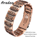 ARADOO Premium Copper Bracelet for Men with 3X Strength,Magnetic Therapy Cross Wristband Jewelry Gifts