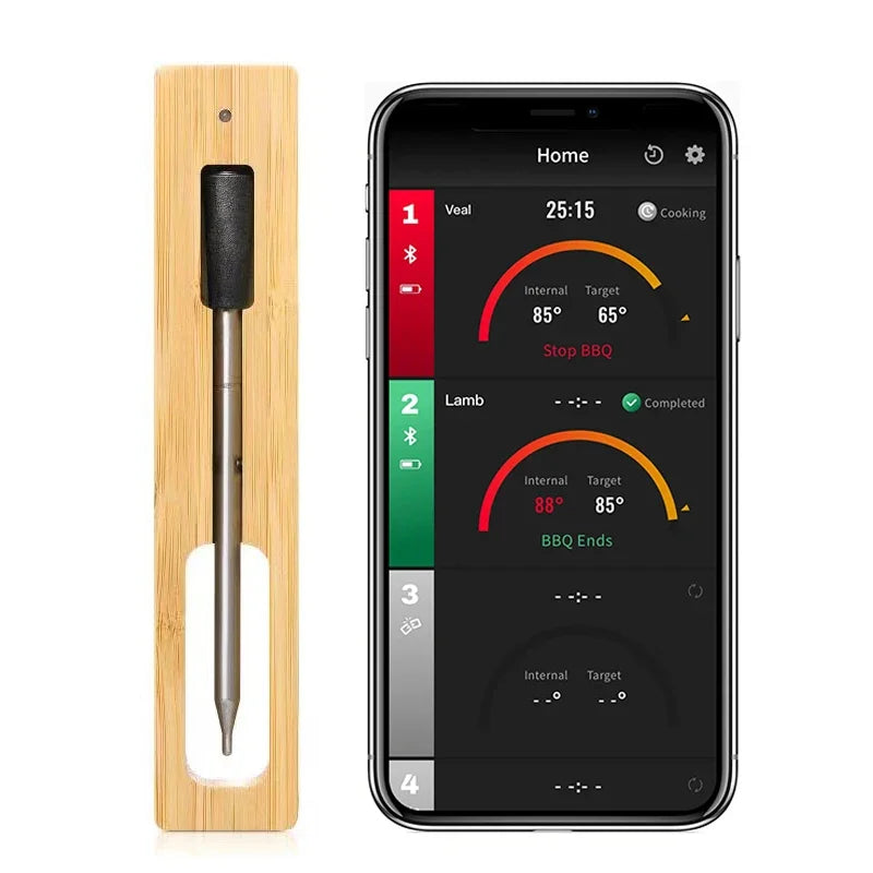 Wireless Meat Food Thermometer for Oven Grill BBQ Smoker Digital Bluetooth Thermometer