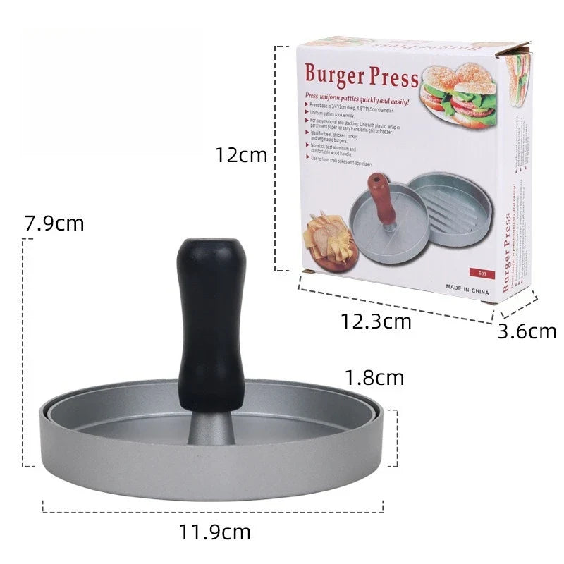 Non Stick Burger Press Patty Maker Metal Hamburger Mold for BBQ Cooking