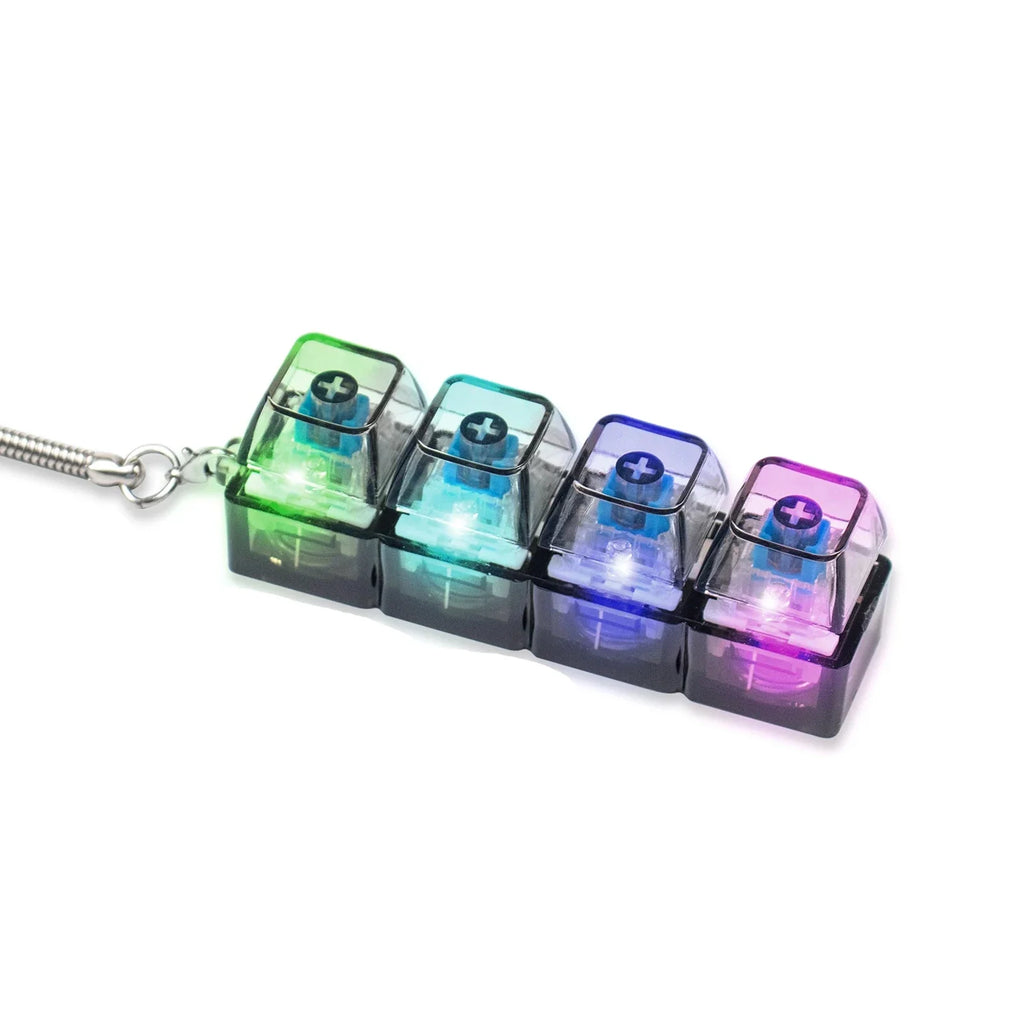 Mini USB LED Keyboard Fidget Keychain | Clickable Stress Relief Desk Toy with Light