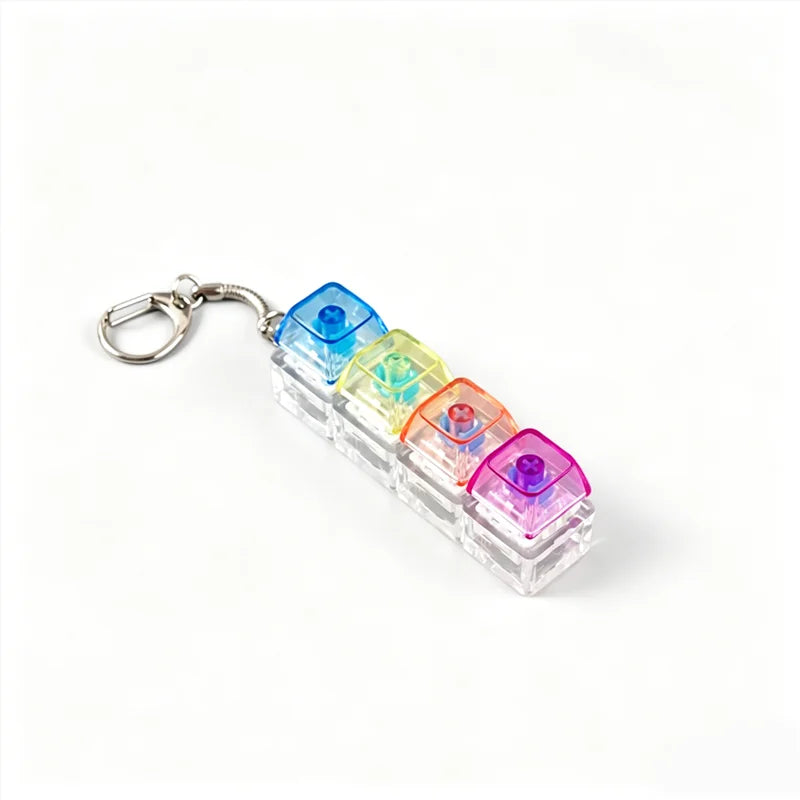 Mini USB LED Keyboard Fidget Keychain | Clickable Stress Relief Desk Toy with Light