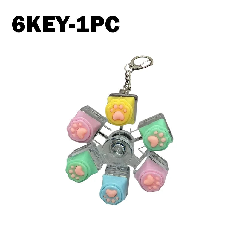 Mini USB LED Keyboard Fidget Keychain | Clickable Stress Relief Desk Toy with Light
