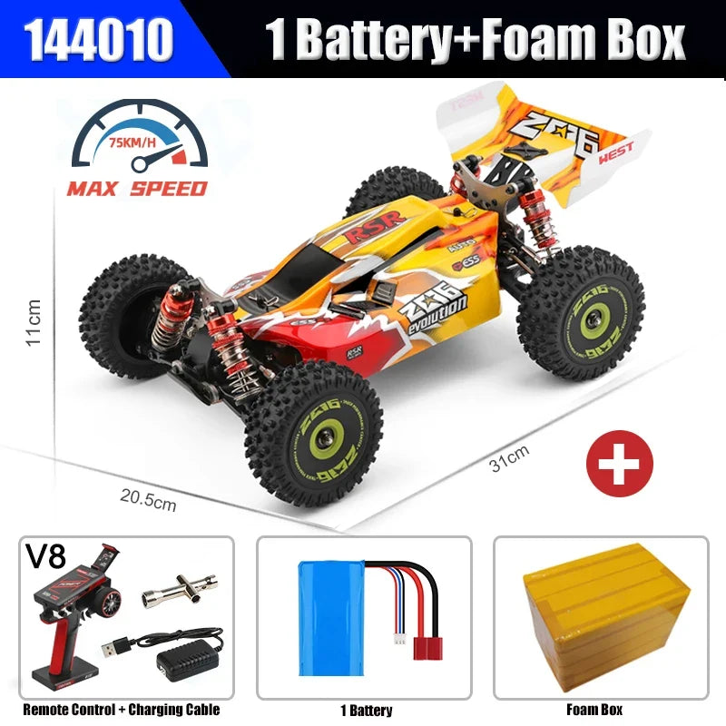 WLtoys 144001 144010 4WD RC Car 2.4G 60KM/H 75KM/H Electric High Speed Racing Car Off-Road Drift Remote Control Vehicle Toys