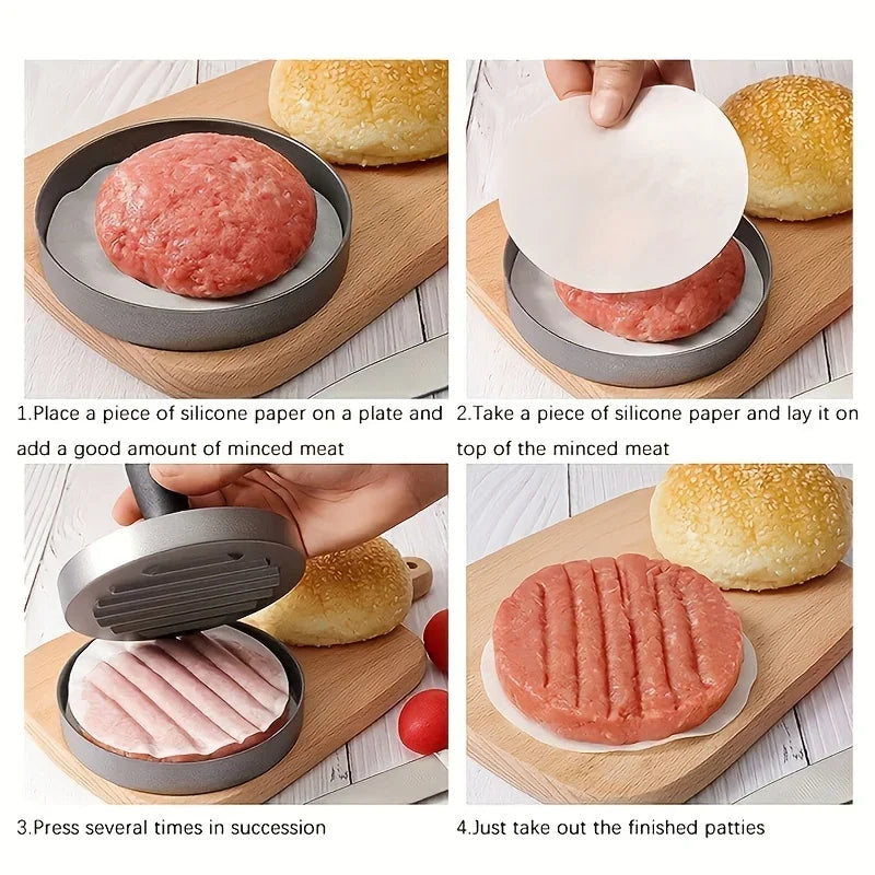 Non Stick Burger Press Patty Maker Metal Hamburger Mold for BBQ Cooking