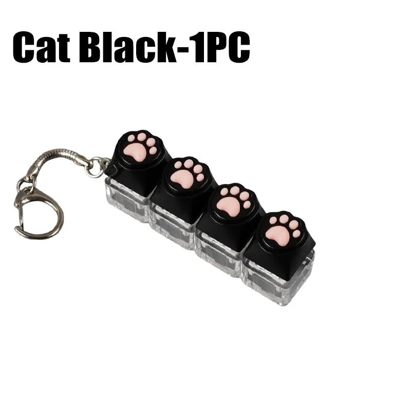 Mini USB LED Keyboard Fidget Keychain | Clickable Stress Relief Desk Toy with Light
