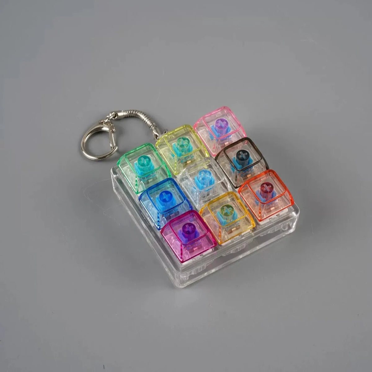 Mini USB LED Keyboard Fidget Keychain | Clickable Stress Relief Desk Toy with Light