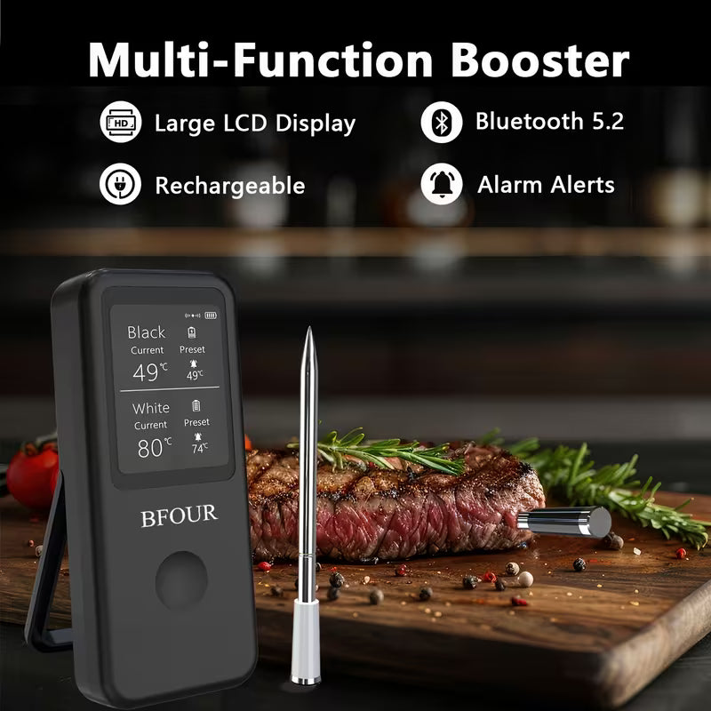 Wireless Meat Thermometer with Dual Probes and App Control