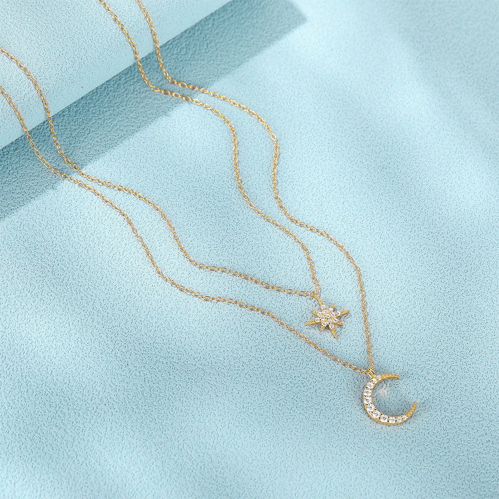 18K Gold Vermeil Crescent Vermeil Necklace