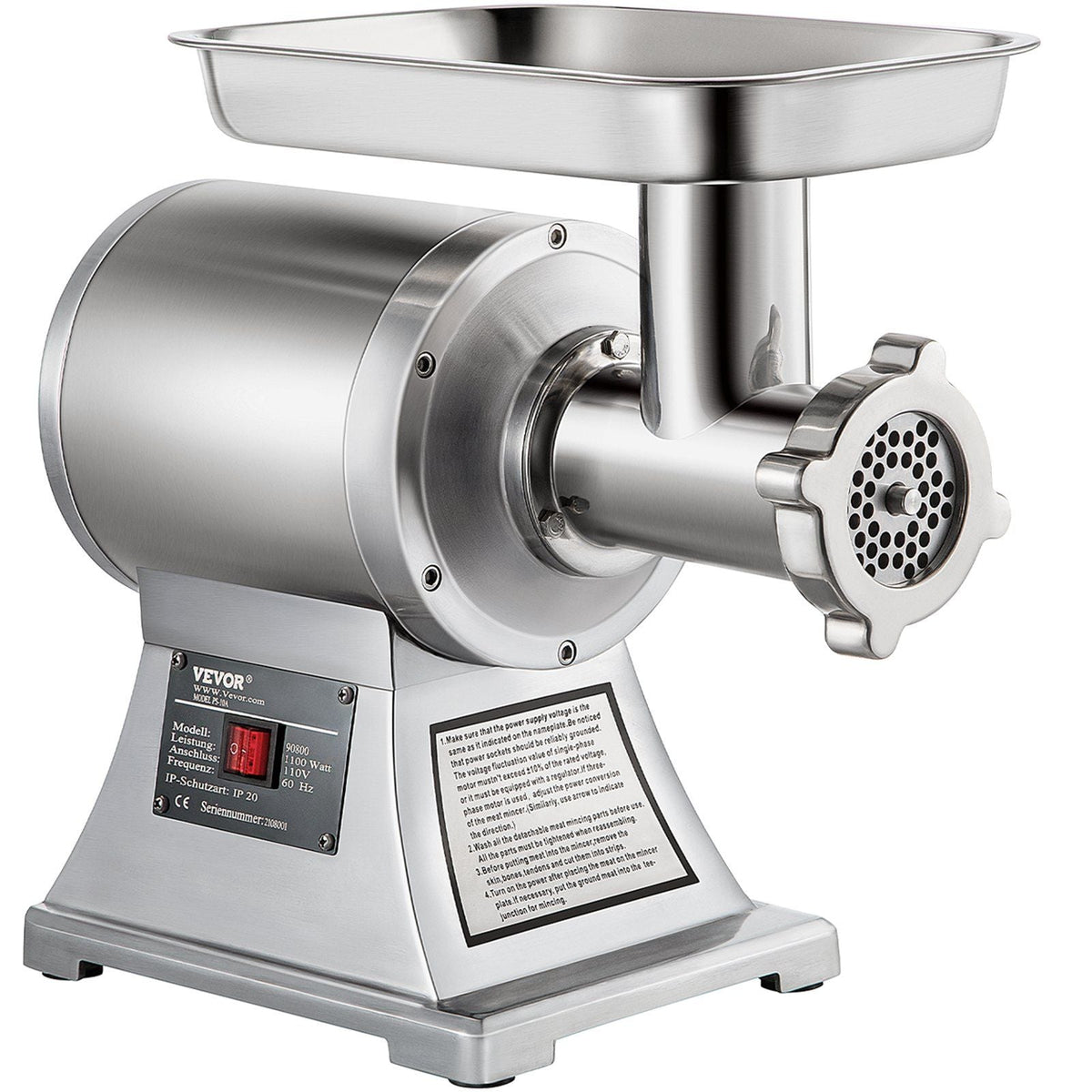 Heavy-Duty Commercial Meat Grinder – 1100W, 550 LB/hr
