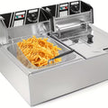 Stainless Steel Electric Deep Fryer with 2 Baskets
