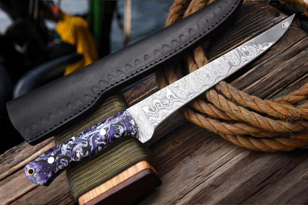 Premium Handmade Damascus Fillet Knife - 12.8"